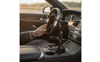 Car Cup Holder with Tray Multifunctional Car Cup Holder with Phone Mount Matte Black for Adventure Drivers