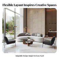 Curved Sectional Sofa Luxurious Design sweeping-Shaped Couch Ergonomic Support Commercial Furniture for Guests, Clients, Hotel Lobby, Lounge, Waiting Room
