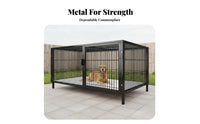 Easy to Clean Heavy-Duty Bar Enclosure Large Space Dog Kennel Rust-Resistant Pet Crate Secure Lock for Chicken Keepers, Breeders, Rabbit Owners, Kennels, Outdoor, Backyard, Balcony