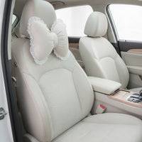 Car Cushion Beige Bow-Shaped Cushion Soft for Drivers, Commuters