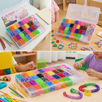 Organized Bracelet Making Kit with Organizer Case Colorful Rubber Band Bracelet Making Kit Creative Loom Bands Clear for Travel
