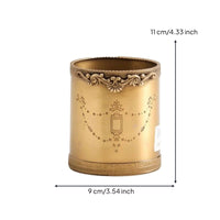 Decorative Metal Canister Courtly Ornate Metal Canister Elegant Brass-Toned Container for Dresser, Console Table