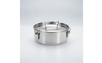 Universal Steaming Pot with Locking Clasps Slimline Stainless Steel Steamer Insert Compact Steamer Basket with Lid Dishwasher Safe for Stockpot