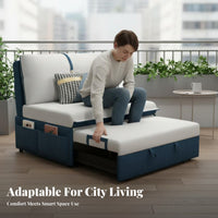 Space-Saving Fold-expandable Loveseat Bed Foldable Design Armless Fold-expandable Sofa Bed Multi-purposeFunction Sleeper Couch Easy Conversion for Apartment Dwellers, Young Adults, Small Living areas, Balcony, Guest Room, Lounge Area