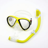 Tempered Glass Snorkel Set with Dry Snorkel Dual Lens Swim Gear Clear View for Beginners