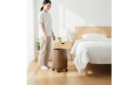 Large Capacity Wood Grain Trash Can Rustic Design Faux Wood Trash Can Easy to Clean Round Waste Bin Long-Lasting for Bedroom, Bathroom, Living Room, Office