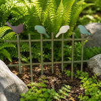 Decorative metal garden fence with birds, 60x40 cm