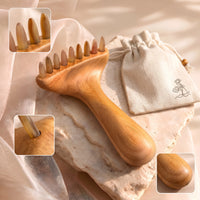 Relaxation Wooden Massage Comb Soothing Scalp Massager with Handle Invigorating Head Scalp Massager Comb Burrunrestricted for Travel