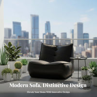 Space-Saving Armless Floor Sofa Soft Foam Cushion Lounge Chair Comfortable & Breathable Indoor Furniture Wear-Resistant for Apartment Dwellers, Young Adults, Meditators, Balcony, Bedroom, Dorm Room, Reading Nook