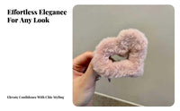 Soft-Touch Hair Fastener Soft Touch Large Ry Hair Clip Strong Hold Faux Hair Claw for Women, Girls, Daily Wear, Casual Outings, Weddings