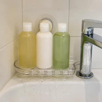 Suction Cup Corner Shelf for Bathroom Kitchen, Wall-Mounted No-Drill Storage Organizer for Faucet, Vanity, Cosmetics