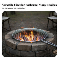 Rust-Resistant Round Barbecue Grill Net Rustproof Round Barbecue Net Easy to Clean for Campers, Outdoor, Camping, Picnic