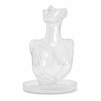 Mannequin Bust with Tray Glossy Jewelry Display Bust Necklace Holder with Base Multi-Functional for Vanity Table, Dresser