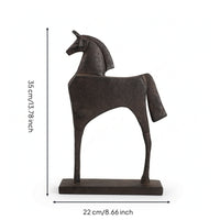 Horse Sculpture with Base Modern Standing Horse Statue Rustic Sculpture with Base for Home Stylists, Tabletop, Office