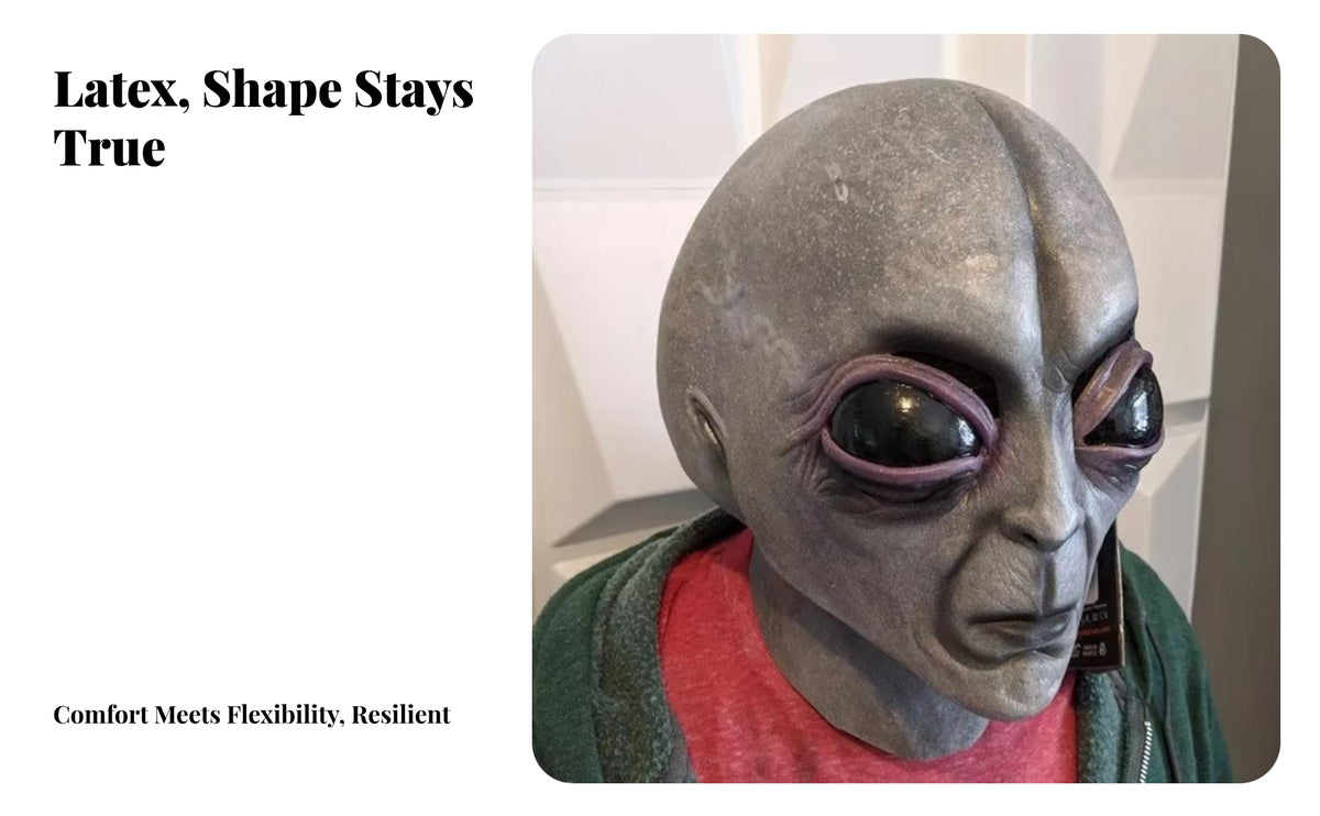 Gray Big Eye Alien Mask Halloween Latex Head Mask