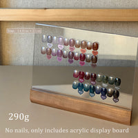 Walnut Wood and Acrylic Double-Layer Nail Art Display Board with Storage