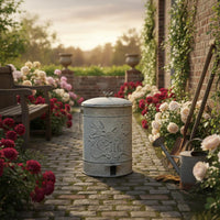 Cast Iron Trash Can Noiseless Lid Pedal Trash Can Removable Inner Bucket Household Storage for Garden