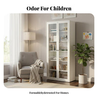 Formaldehyde-Safe Multi-Compartment Cabinet Large Capacity Safe Standing Cupboard Sturdy and Long-Lasting Bookcase Easy Assembly for Families, Homeowners, Parents, Living Room, Bedroom, Entryway, Office