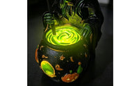 Witch Pot Lamp Gothic Halloween Pot Light Compact Witch Figurine with Light for Mantel