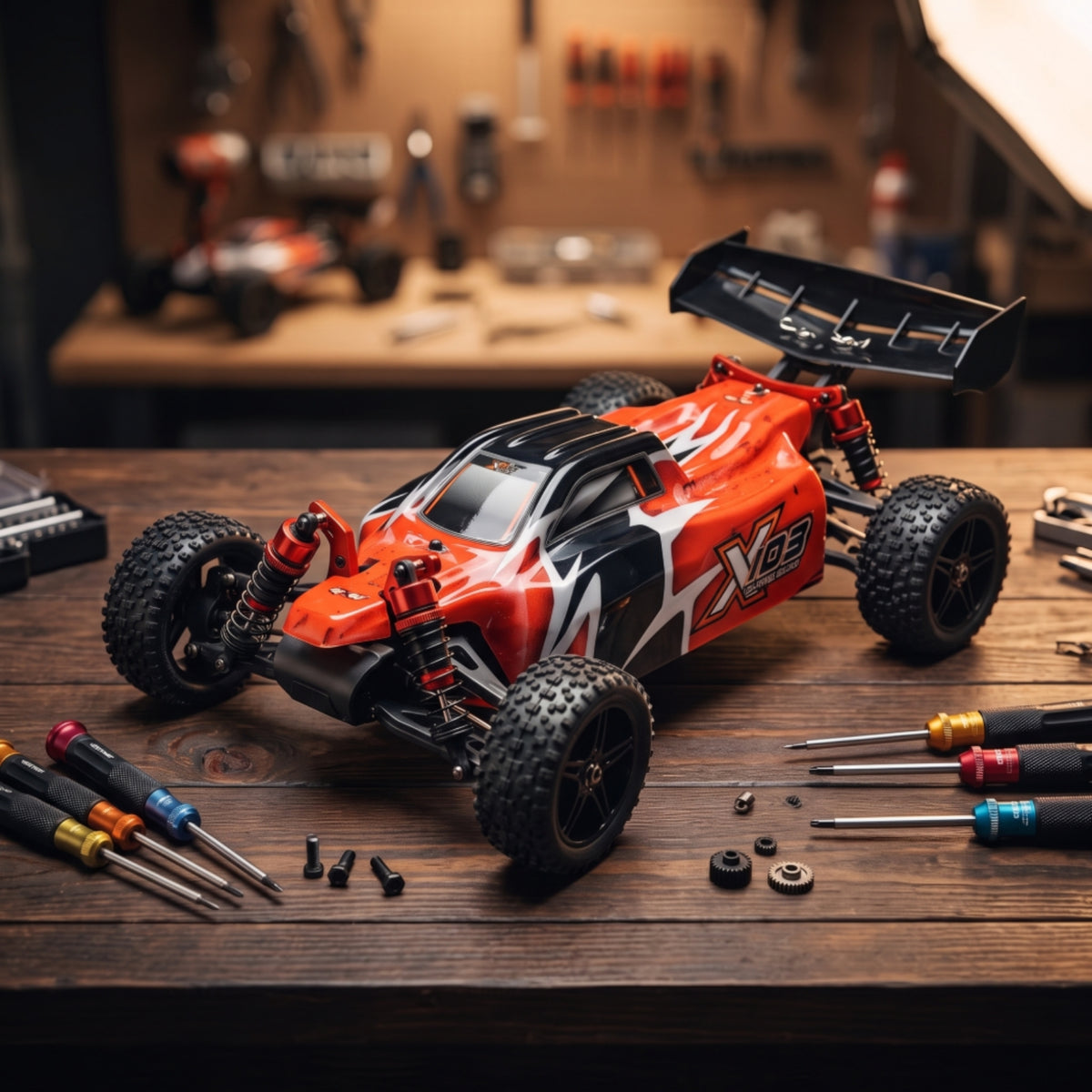 RC Car Chassis with Tires 4WD RC Chassis Rough-Terrain for Hobbyists, Builders, Backyard Bashing