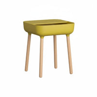 Nordic Design Sofa Side Table with Storage Compact Size Tray Top Storage Table Easy Assembly Nightstand Safe Rounded Edges for Apartment Dwellers, Young Adults, Awayice Workers, Living Room, Bedroom, Small Areas
