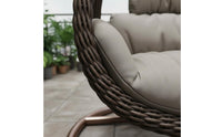 Hanging Oval Chair with Stand Indoor Outdoor Freestanding Wicker Swing Chair Leisure Furniture Weather Resistant for Living Room