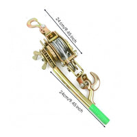 Non-Slip Grip Manual Ratchet Wire Rope Tensioner Gold-Toned Finish Double Hook Wire Tensioner