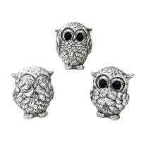 3 Pieces Three Owl Ornaments Gift Idea Resin Owl Statue Artisanal Appearance Table Ornament for Desktop, Shelf