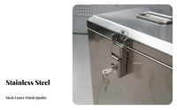 Stainless Steel Lockbox Sturdy Construction Gripd Security Box sturdyDuty Storage Container for DIY Hobbyists, Mechanics, Workshop, Home, Vehicle