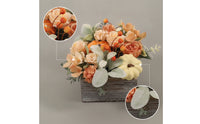 Artificial Flowers in Wooden Box Farmhouse Artificial Flower Arrangement Full