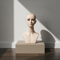 Mannequin Head with Shoulders Matte Display Head with Shoulders Skin Tone Jewelry Display Bust for Jewelers