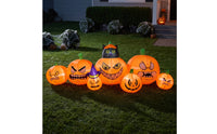 Light-up Inflatable Pumpkin with Black Cat Outdoor Air-Blown Yard Display for Garden, Patio