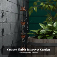 Hummingbird Rain Chain Adjustable Decorative Downspout Chain Directs Water Downward Hanging Rain Chimes for Bird Lovers, Outdoor, Porch, Patio