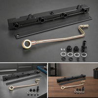 Black Fuel Kit Aftermarket Fuel with Mounting Bar High-Performance Auto Part Billet for Car Builders