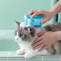 Cat Brush for Short Haired Cats and Long Haired Cats, Paw Shape Cat Grooming Brush with Soft Silicone Bristles, Multi-functional Pet Grooming
