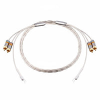 Phono RCA Cable with Ground Wire Twisted Pair Braiding for Vinyl Enthusiasts