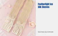 Summer Ice Silk Arm Sleeves, Bowknot Ballet Style, Breathable Sun Protection, Women's Cycling, Fashionable Outdoor Accessory