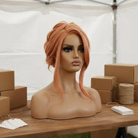 PVC Mannequin Head Mannequin Head with Shoulders Necklace Display Bust for Salon