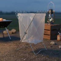 Foldable Folding Trash Bag Stand Sturdy Collapsible Garbage Bag Organizer Rust Resistant for Barbecue, Outdoor