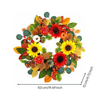 Thanksgiving Wreath Pumpkin Decoration Harvest Wreath Foliage Garland Design