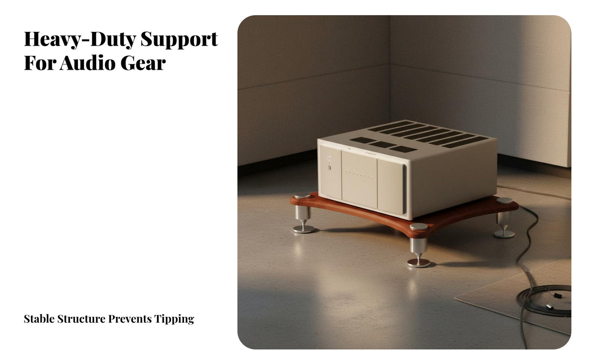 Vibration Damping Feet High-Fidelity Equipment Stand Heavy Duty Construction High-Fidelity Equipment Stand Multi-Layer Design Stainless Steel Audio Stand Stable and Long-Lasting for Audiophiles, Home Theater, Listening Room