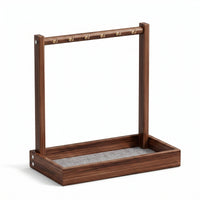 6 Hooks Calligraphy Brush Rack Arched Frame Desktop Brush Organizer Wooden