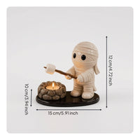 Tealight Holder Glossy Candle Holder with Figurine Small for Mantel, Shelves