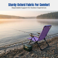 Outdoor Folding Moon Chair, Portable Recliner, Adjustable Backrest, Camping, Outdoor Dining, Fishing