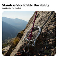 High Strength Steel Cable Anchor Point Heavy Duty Stainless Steel Wire Rope Sling Rust Resistant Fall Protection Anchor Sling Easy Installation for Construction Workers, Rescue Personnel, Working at Heights, Industrial Environments, Job Sites, Rooftops