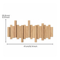 Key Coat Rack  Wood Wall-Attached Coat Hanger Creative Design Wooden Flip down Hook Rack for Entryway