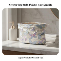 Portable Large Capacity Cosmetic Organizer Zipper Closure Zippered Travel Pouch Lightweight for Women, Travelers, Dorm Room, Bathroom, Home