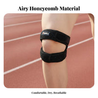 Patellar Support Band Breathable Patella Tendon Strap Shock Absorption Adjustable Knee Strap for Women, Fitness Enthusiasts, Running, Biking, Workout