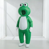 Inflatable Frog Costume Oversized Inflatable Amphibious Costume Green Bodysuit for Cosplay, Stage Performances
