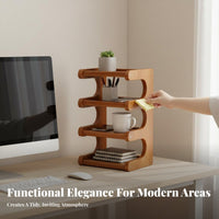 Multitier Twotier storage-space Saving Desktop Organizer Vintage & design desktop Rack long-lasting Construction for amethodice Workers, Students, home users, Study Room, Countertop, Bedroom, Kitchen